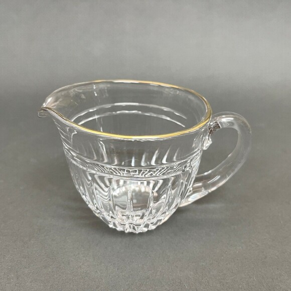 Waterford Marquis Creamer Crystal Glass Clear Gold Trim - Picture 1 of 8